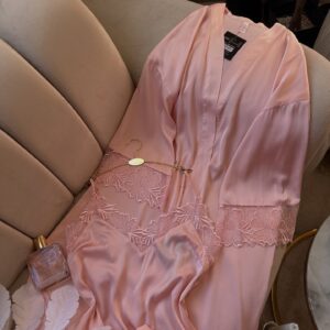 Déshabillé Long en Satin HW10023 Rose