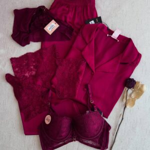 Pyjama Satin HP413 Bordeau