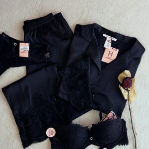 Pyjama Satin HP413 Noir