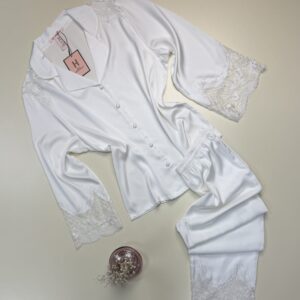 Pyjama Satin HP413 Blanc
