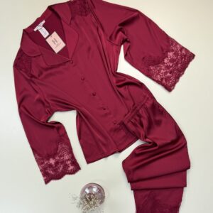 Pyjama Satin HP413 Bordeau
