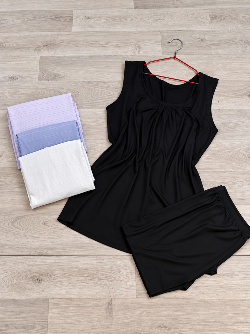 Ensemble de pyjama noir et piles pastel(1)