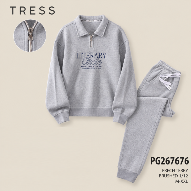 Ensemble détente gris, détail bleu alternatif