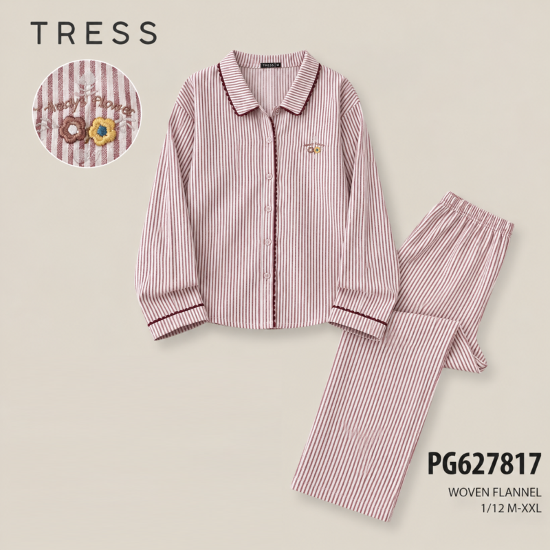 Ensemble pyjama rayé TRESS en flanelle